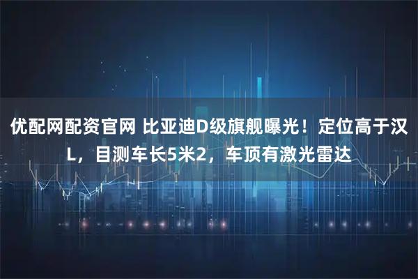 优配网配资官网 比亚迪D级旗舰曝光！定位高于汉L，目测车长5米2，车顶有激光雷达