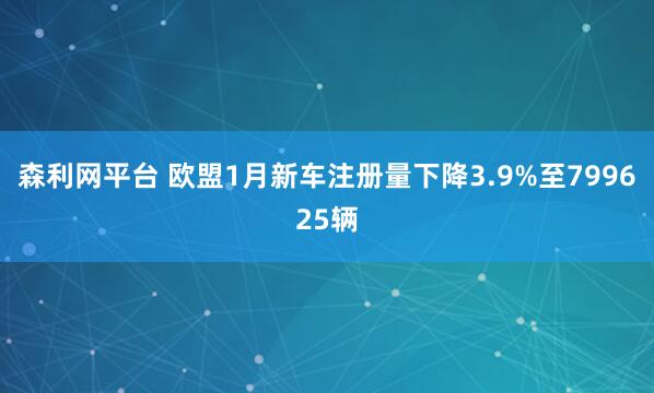 森利网平台 欧盟1月新车注册量下降3.9%至799625辆